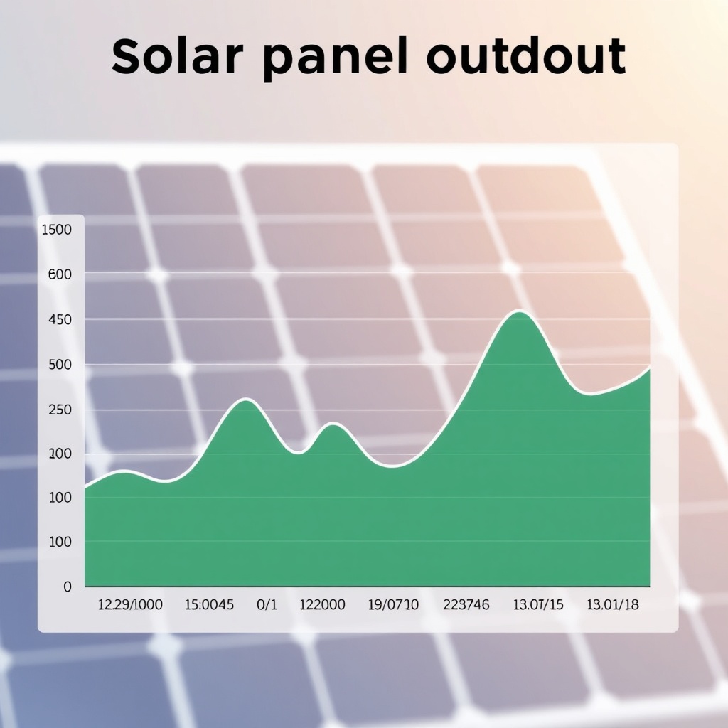 Solar panel output graph showing daily kWh production over a week