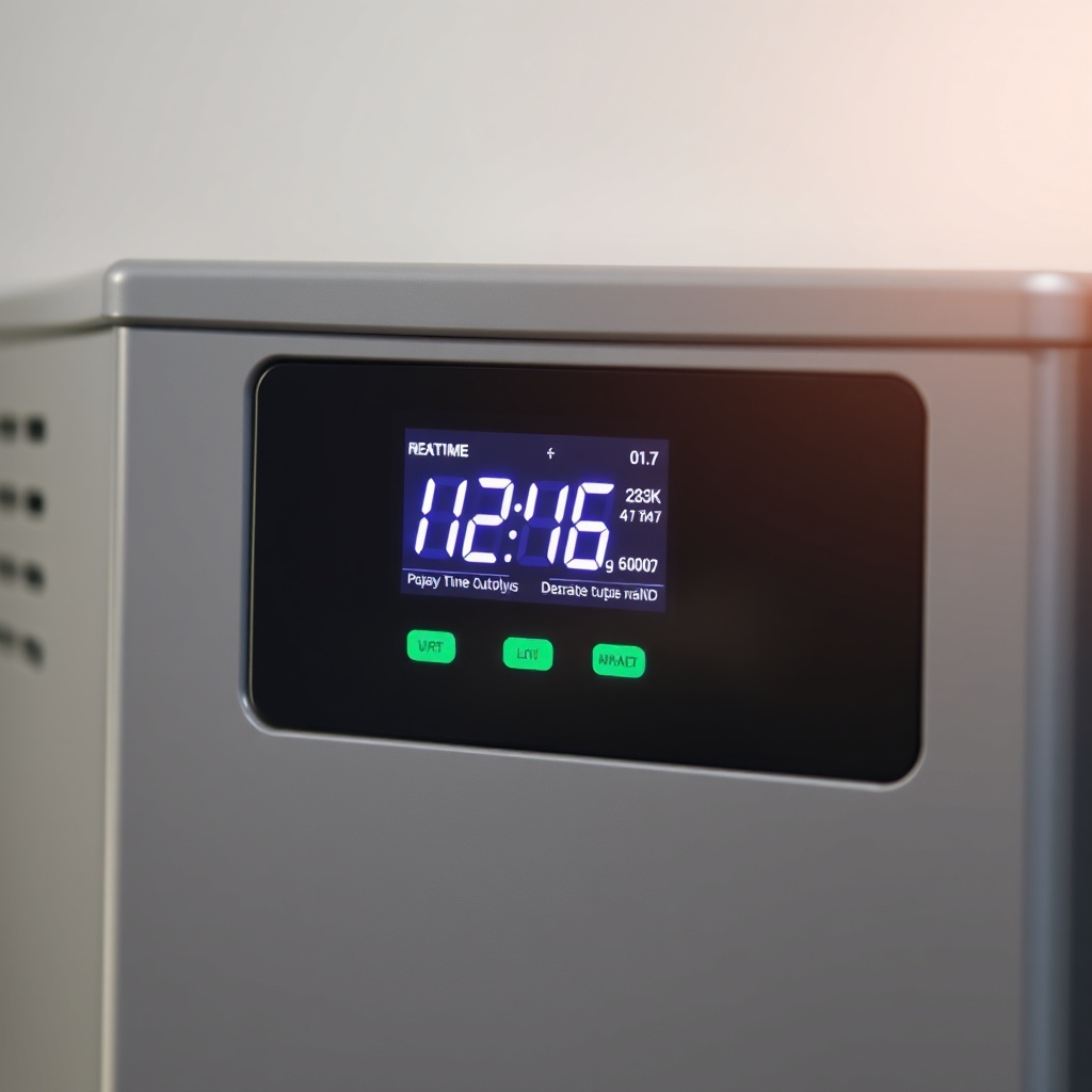 Photo of a modern inverter with digital display